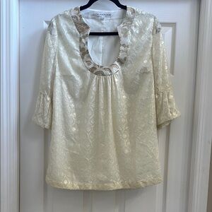 Trina Turk gold and ivory top Size 12